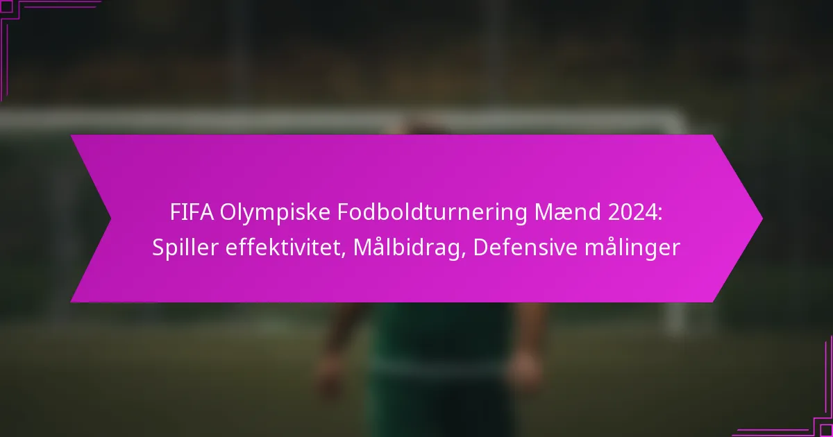 FIFA Olympiske Fodboldturnering Mænd 2024: Spiller effektivitet, Målbidrag, Defensive målinger