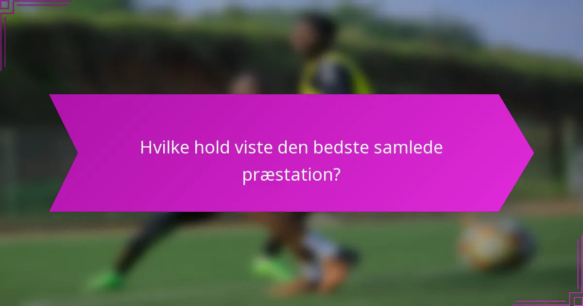 Hvilke hold viste den bedste samlede præstation?